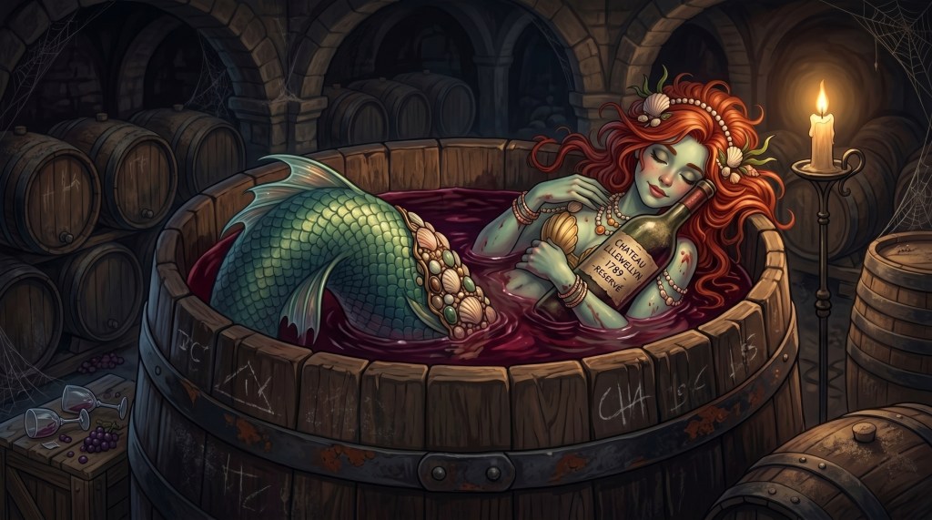 Gwentih sleeping off a night cap